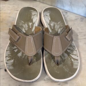 Clarks Beige and White Sandals